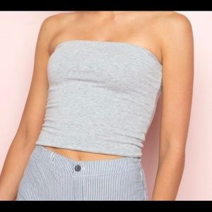 Brandy Melville grey strapless top